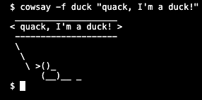 cowsay duck example