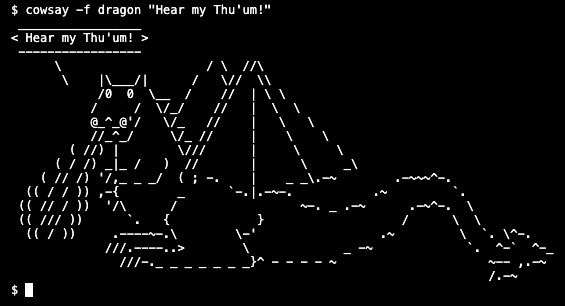 cowsay dragon example